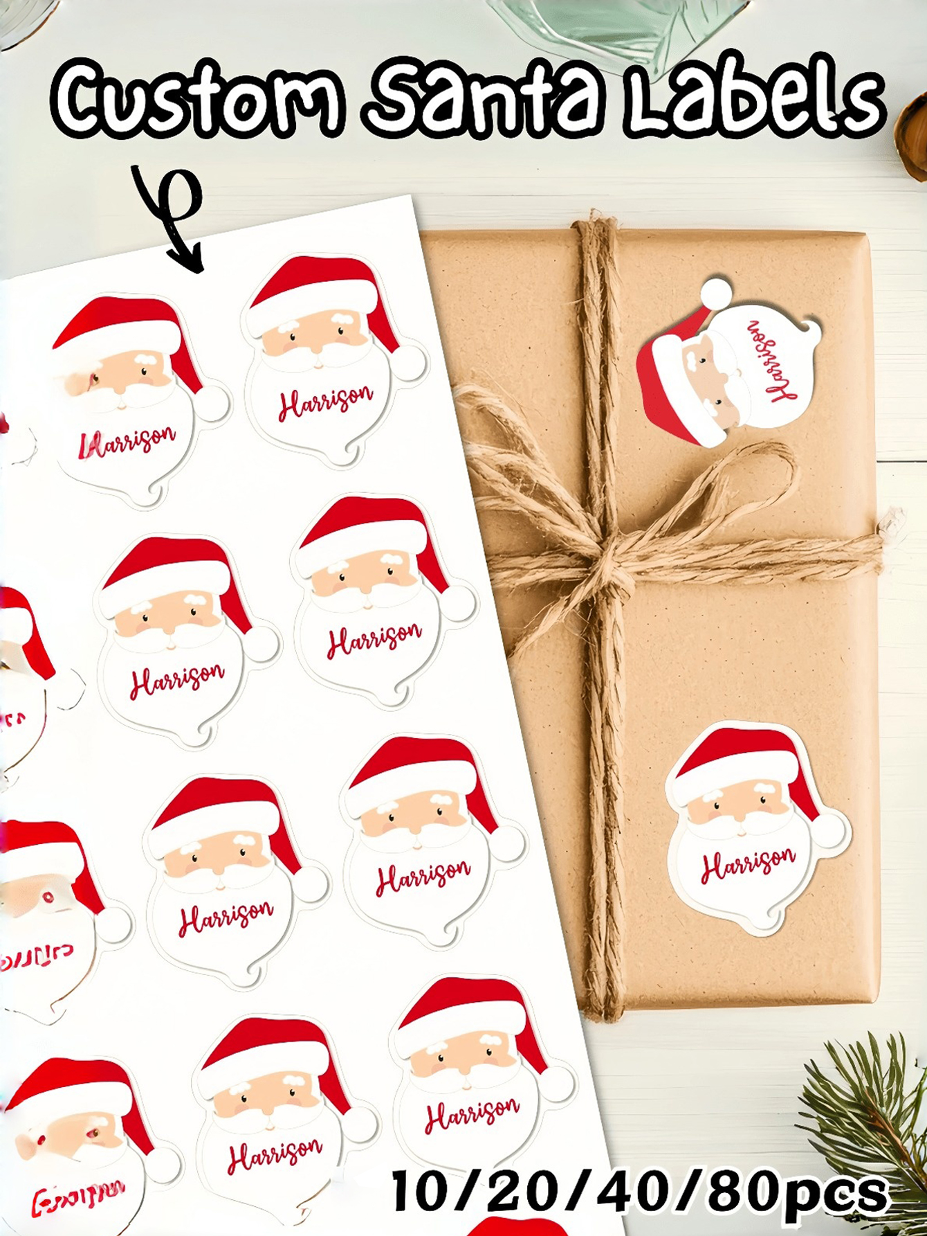 Personalized Santa Christmas Gift Labels